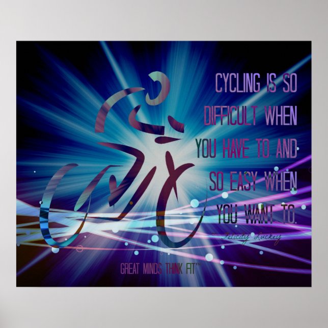 Inspirational Cycling Poster in Blue and Purple (Front)