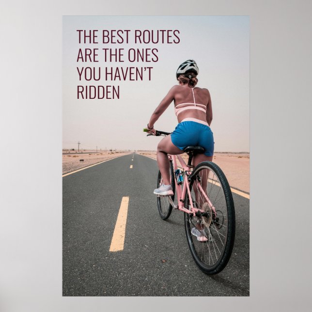Inspirational Cycling Quote Wall Art for Adventure (Front)