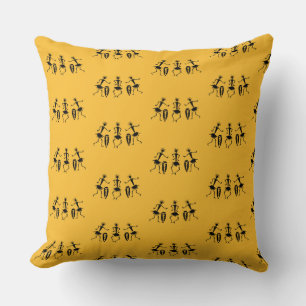 Inspirational Dance, African Art Cute Orange Cushion