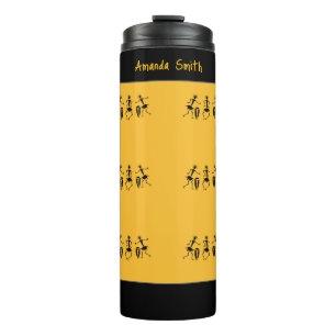 Inspirational Dance, African Art Cute Orange Thermal Tumbler