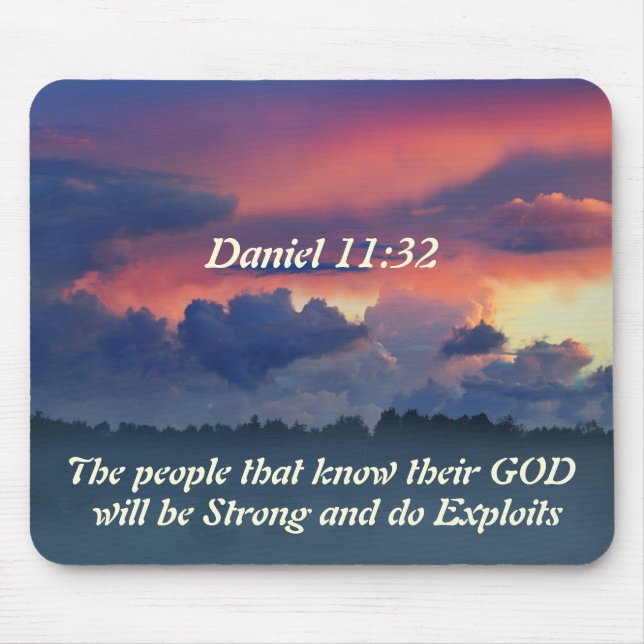 Inspirational Daniel 11:32 Bible Verse Mouse Pad (Front)