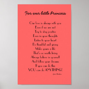 Inspirational Daughter poem from Parents Poster