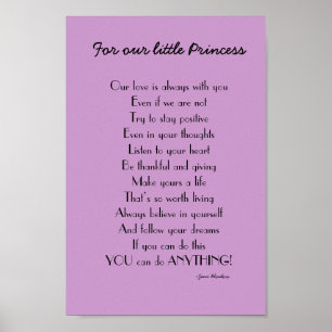 Inspirational Daughter poem from Parents Poster