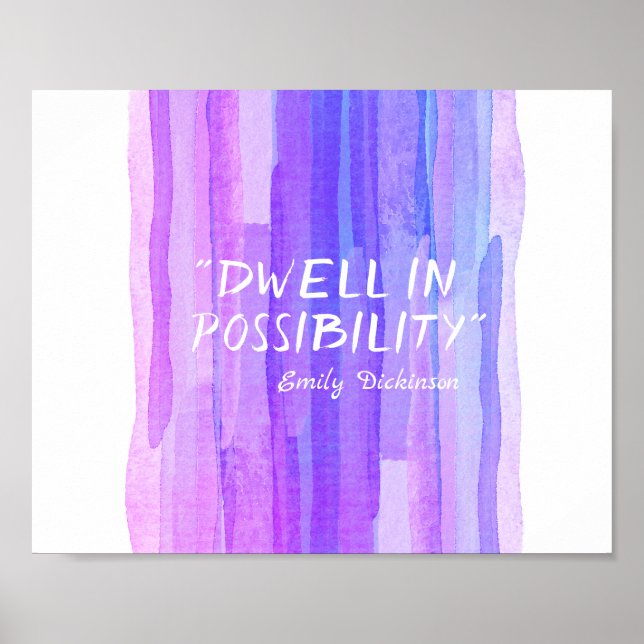 inspirational Dickinson literary quote purple blue Poster (Front)