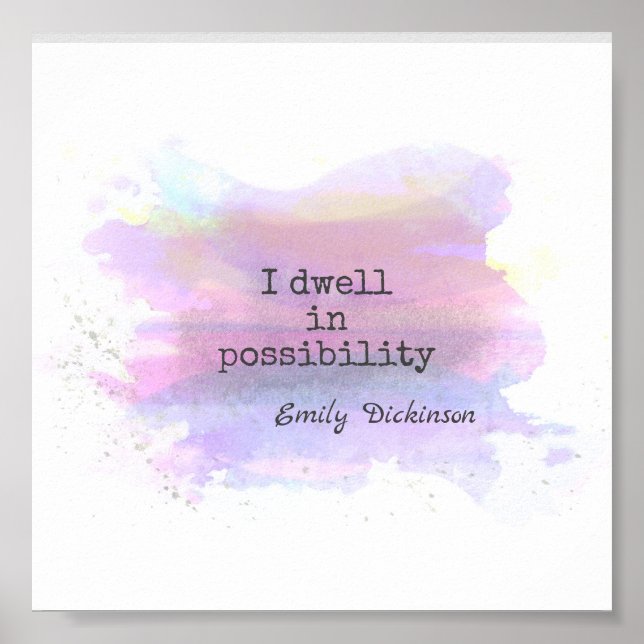 inspirational Dickinson literary quote soft Poster (Front)
