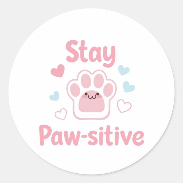 Inspirational Dog and Cat Lover Quote Classic Round Sticker (Front)