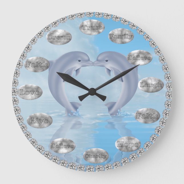 Inspirational DOLPHIN LOVERS Clock GIFT (Front)
