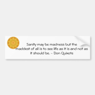 Inspirational Don Quixote quote Bumper Sticker