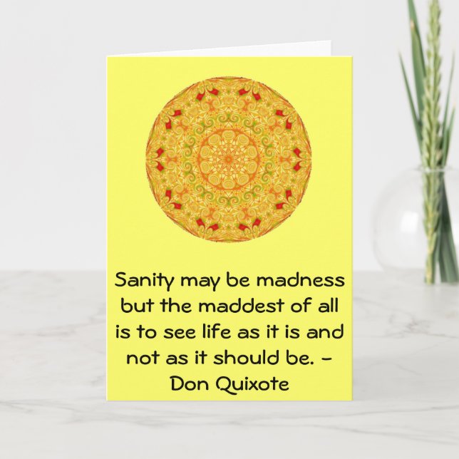 Inspirational Don Quixote quote Card (Front)