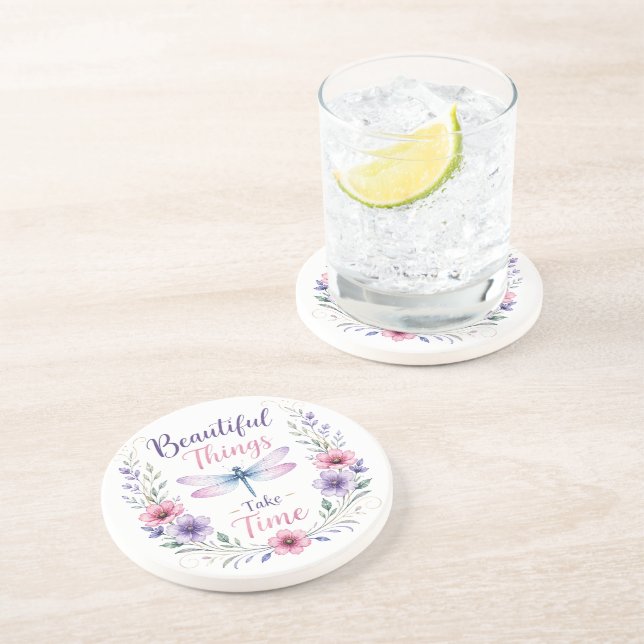 Inspirational Dragonfly/Beautiful Things Coaster (Side)