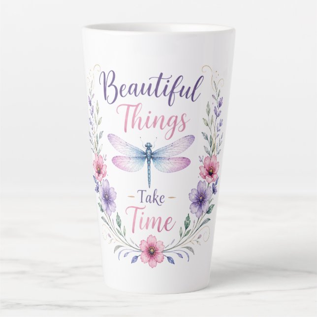 Inspirational Dragonfly/Beautiful Things Latte Mug (Front)