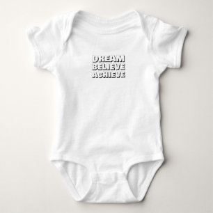 Inspirational Dream Believe Achieve Motivational Baby Bodysuit
