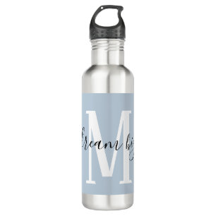 Inspirational Dream Big Monogram Dusty Blue 710 Ml Water Bottle