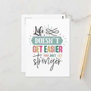 Inspirational easy life word art postcard