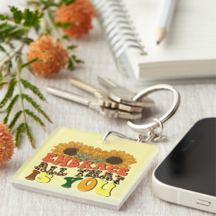Inspirational Embrace Wordart Keychain