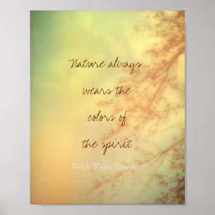 inspirational Emerson quote nature art Poster