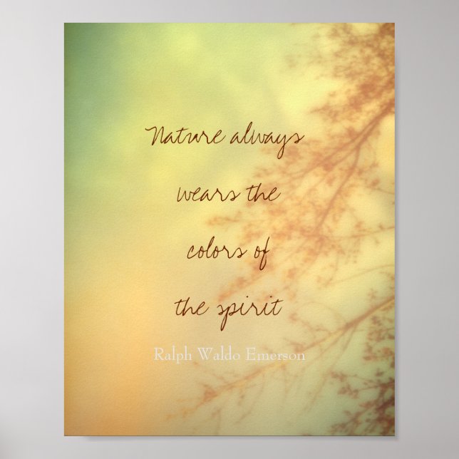 inspirational Emerson quote nature art Poster (Front)