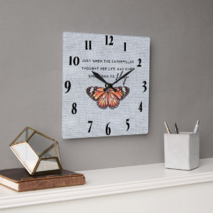 Inspirational Encouragement/Quotes Square Wall Clock