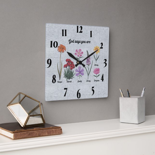 Inspirational Encouragement/Quotes Square Wall Clock (Office)