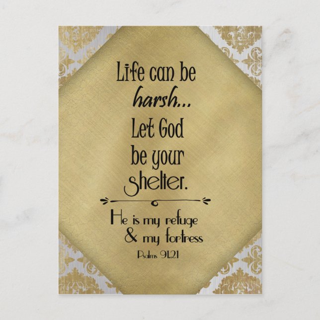 Inspirational Encouraging Psalms Verse with Quote Postcard (Front)