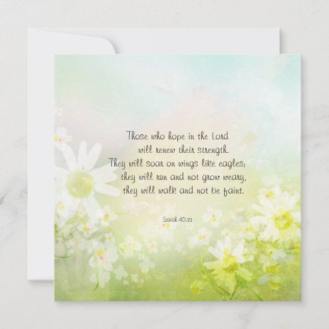 Inspirational Encouraging Scripture with Daisies Card (Front)