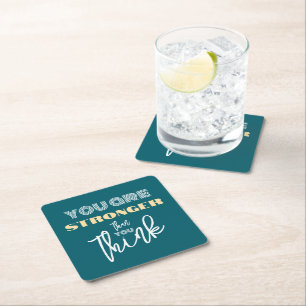 Inspirational Encouraging Square Paper Coaster