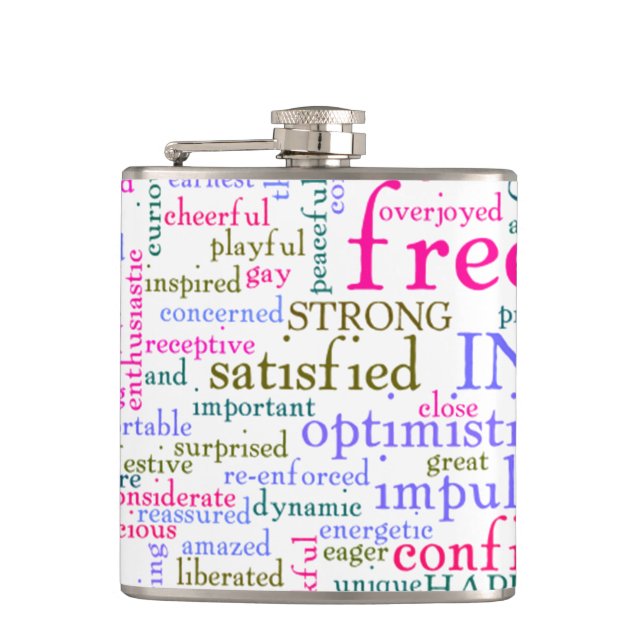 Inspirational Encouraging Words Hip Flask (Front)