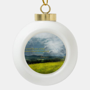 Inspirational - Eternal hope - Psalms 19-1 Ceramic Ball Christmas Ornament