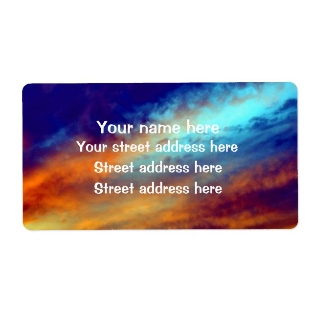 Inspirational Evening Sky Large Address Label (Front)