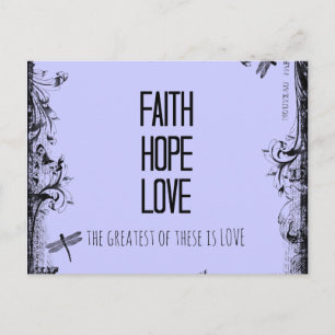 Inspirational Faith Hope Love Bible Verse Postcard