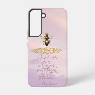 Inspirational Faith Sky Queen Bee Gold Scripture Samsung Galaxy Case
