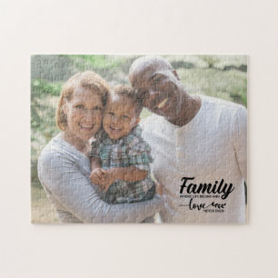 Inspirational Family Quote Custom Family Photo Jigsaw Puzzle