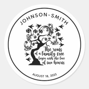 Inspirational Family Reunion Quote Tree  Classic Round Sticker