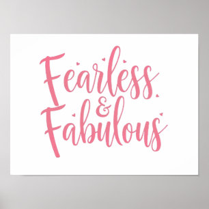 Inspirational "Fearless and Fabulous" Quote Poster