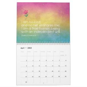 Inspirational Feminist Quote Watercolor Art Calendar