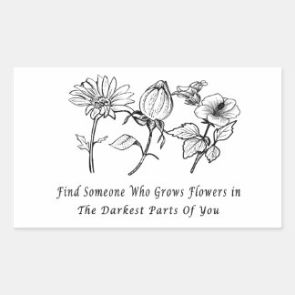  Inspirational Floral Art Rectangular Sticker