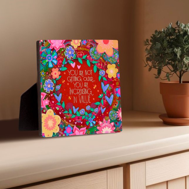 Inspirational Floral Cute Birthday Quote  Plaque (Creator Uploaded)