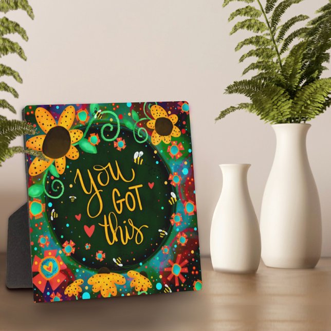 Inspirational Floral Daisies You Got This Quote  Plaque (Creator Uploaded)