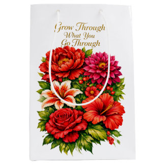 Inspirational Floral Gift Bag – “Grow Through What