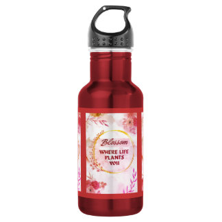 Inspirational Floral Stainless Steel Water Bottle 
