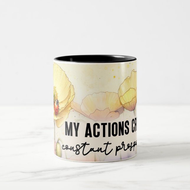 Inspirational Flower Wrap Two-Tone Coffee Mug (Center)