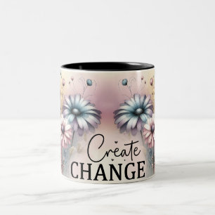 Inspirational Flower Wrap Two-Tone Coffee Mug