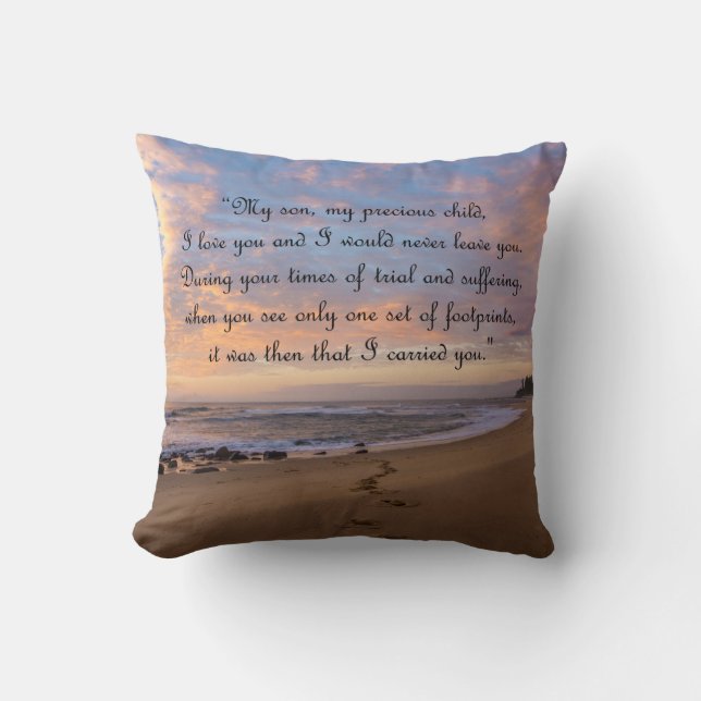 Inspirational Footprints Ending Cushion (Front)