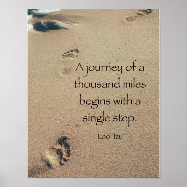 Inspirational Footprints in Sand Poster (Front)