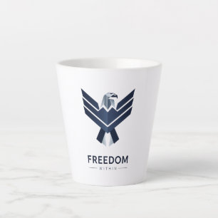 Inspirational "Freedom Within" Eagle Logo Latte Mug
