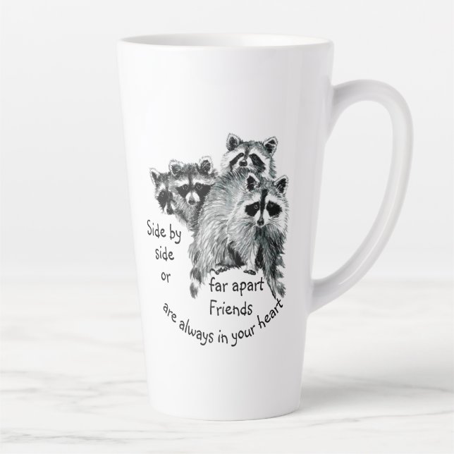 Inspirational Friends Always in Your Heart Quote Latte Mug (Right)