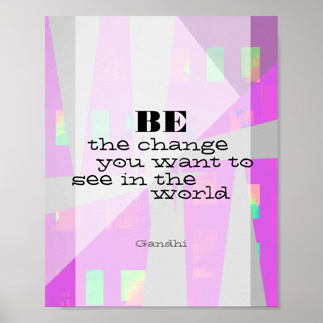 inspirational Gandhi quote abstract poster (Front)