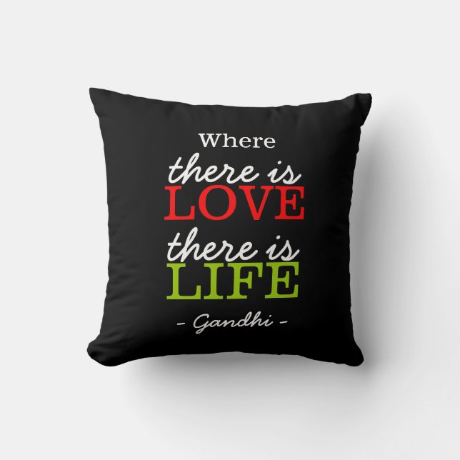 Inspirational Gandhi Quote Black White Cushion (Front)