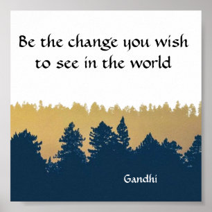 Inspirational Gandhi Quote Poster Art Print