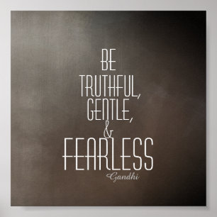 inspirational Gandhi quote poster grey